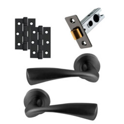 UAP Limited Uap Truro Internal Door Handle Set - Sleek Lever On Rose - Complete Latch Pack - Metal Grey - thumbnail 1