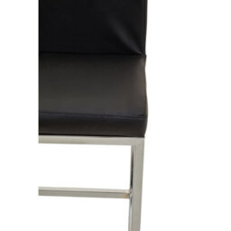 Orsina Black Pu And Chrome Finish Bar Chair, Glam Touch Indoor Metal Bar Stool, Footrest Bar Chair - thumbnail 8