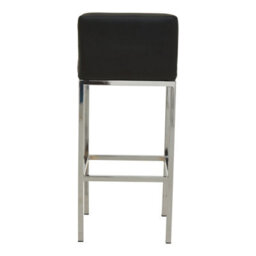 Orsina Black Pu And Chrome Finish Bar Chair, Glam Touch Indoor Metal Bar Stool, Footrest Bar Chair - thumbnail 4