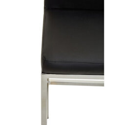 Orsina Black Pu And Chrome Finish Bar Chair, Glam Touch Indoor Metal Bar Stool, Footrest Bar Chair - thumbnail 7