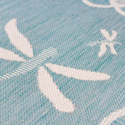 Teal Outdoor Rug, Animal Bordered Stain-Resistant Rug For Patio Garden Balcony, Modern Outdoor Area Rug-120Cm (Circle) - thumbnail 2