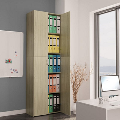 Berkfield Office Cabinet Sonoma Oak 60X32X190 Cm Engineered Wood - image 1
