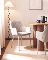 Beliani Set Of 2 Dining Chairs Wellston Fabric Beige - thumbnail 2