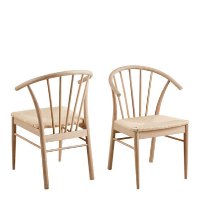 Furniture To Go Cassandra Dining Chair With Armrest In White Oak Set Of 2 - image 1