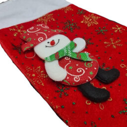 HSD Christmas Stocking With Glitter Santa & Snowmen - Festive Holiday Decoration For Tree, Mantel & Home Decor - thumbnail 3