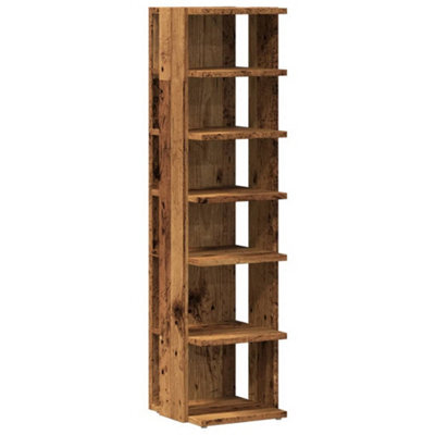 Berkfield Durable Shoe Cabinet Old Wood 28X27X102 Cm Engineered Wood