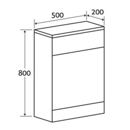 Plum&clay Novela Light Wood Back To Wall Toilet Wc Unit (W)500mm - thumbnail 2