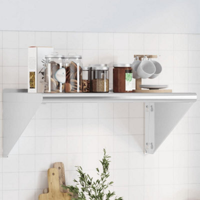 Berkfield Wall Shelf 75X45X31 Cm Silver Stainless Steel - image 1