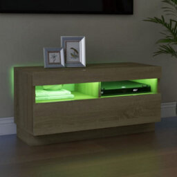 Berkfield Tv Cabinet With Led Lights Sonoma Oak 80X35X40 Cm - thumbnail 4