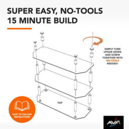 "Avf Classic 1.14M Glass Corner Tv Stand, For Tvs Up To 55"" - Black" - thumbnail 7