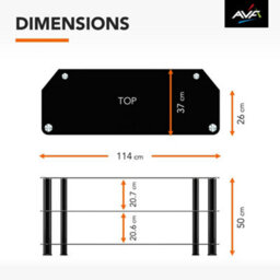 "Avf Classic 1.14M Glass Corner Tv Stand, For Tvs Up To 55"" - Black" - thumbnail 6