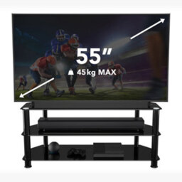 "Avf Classic 1.14M Glass Corner Tv Stand, For Tvs Up To 55"" - Black" - thumbnail 2