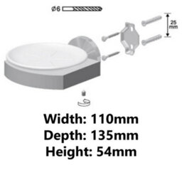 Bisk Solid Wood And Zamak Wall Mounted Grip + Ceramics Soap Dish Plate - thumbnail 2