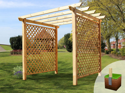 Edecks Twilight Walkway Wooden Garden Pergola (W 2400mm X D 2400mm) With Concrete In Posts (2.7M) - image 1