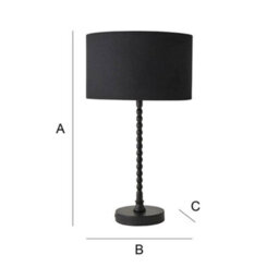Valuelights Maeve Black Fabric Drum Lamp Shade Matte Black Bobbin Bobble Table Lamp - thumbnail 8