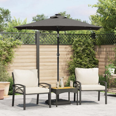 Walplus Garden Parasol With Leds And Steel Pole Anthracite 225X225X212Cm - image 1
