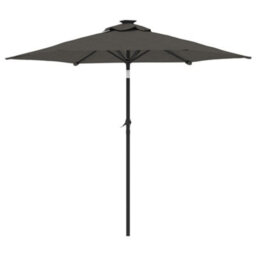 Walplus Garden Parasol With Leds And Steel Pole Anthracite 225X225X212Cm - thumbnail 6