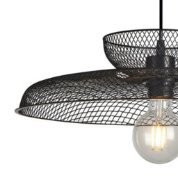 First Choice Lighting Set Of 2 Cassidy Two Tier Black Mesh Ceiling Pendant Lights - thumbnail 4