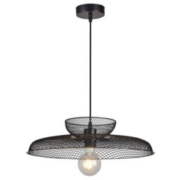 First Choice Lighting Set Of 2 Cassidy Two Tier Black Mesh Ceiling Pendant Lights - thumbnail 2