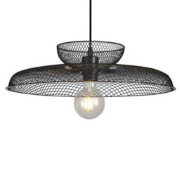First Choice Lighting Set Of 2 Cassidy Two Tier Black Mesh Ceiling Pendant Lights - thumbnail 3