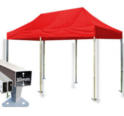 Crocodile Trading 3M X 6M Trader-Max 30 Commercial Instant Shelter Pop Up Gazebos Frame & Canopy - Red