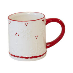 Four Candle Snowflake Red Detailed Mug Christmas Decoration