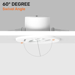 Paul Russells Led Downlight White Tilt Recessed Ceiling Spotlight  4.8W 480 Lumens, Ip44, Colour Changeable Cct3 Pack Of 10 - thumbnail 7