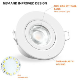 Paul Russells Led Downlight White Tilt Recessed Ceiling Spotlight  4.8W 480 Lumens, Ip44, Colour Changeable Cct3 Pack Of 10 - thumbnail 6
