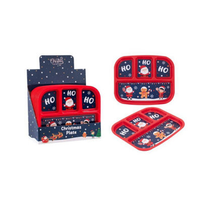 Ho Ho Ho Kids Sectioned Christmas Plate