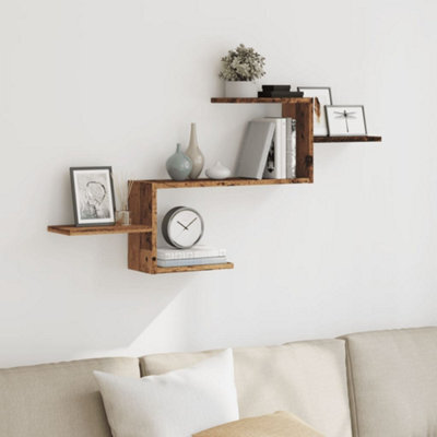 Walplus Wall Shelf Old Wood 104X15X49 Cm Engineered Wood - image 1