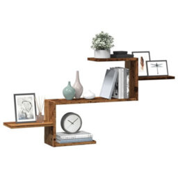 Walplus Wall Shelf Old Wood 104X15X49 Cm Engineered Wood - thumbnail 3