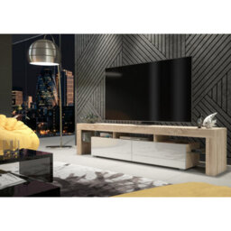 Creative Furniture Nova Tv Unit 200Cm - Oak & White Gloss Doors - thumbnail 6