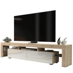 Creative Furniture Nova Tv Unit 200Cm - Oak & White Gloss Doors - thumbnail 8