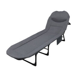 Alivio Adjustable Recliner Sun Lounger Chair & Bed, Lightweight For Sleeping, Napping, Camping & Outdoor Relaxation (Grey) - thumbnail 1