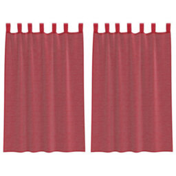 Berkfield Voile Curtains With Loops 2 Pcs Wine Red 140X175 Cm - thumbnail 2