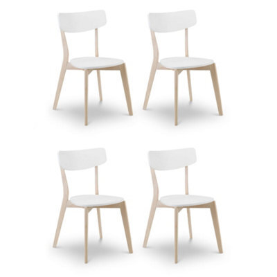 Oakham Portland Premium White And Oak Dining Chairs - Set Of 4 - image 1