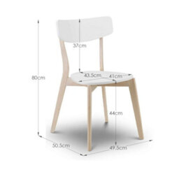 Oakham Portland Premium White And Oak Dining Chairs - Set Of 4 - thumbnail 3