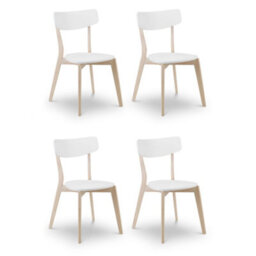 Oakham Portland Premium White And Oak Dining Chairs - Set Of 4