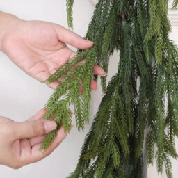 Amorly 2.2M Christmas Norfolk Pine Garland, Faux Greenery Garland, Realistic Winter Foliage For Fireplace, Table And Home Holiday Decor - thumbnail 9