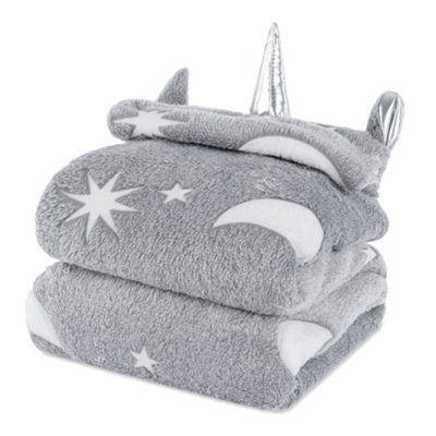 Wicked Gizmos Moonglow In The Dark Kids Hooded Blanket - image 1