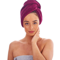 Keanu Turban Cotton Towel (Pack Of 3) Berry/lilac/pink (One Size) - thumbnail 6