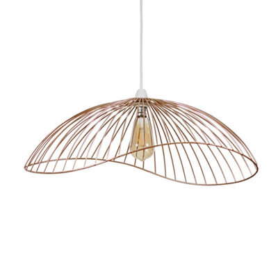 Valuelights Covelas Wavy Wire Design Easy Fit Ceiling Light Shade In Copper Metal Finish (D)59Cm - image 1
