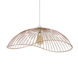 Valuelights Covelas Wavy Wire Design Easy Fit Ceiling Light Shade In Copper Metal Finish (D)59Cm - thumbnail 1
