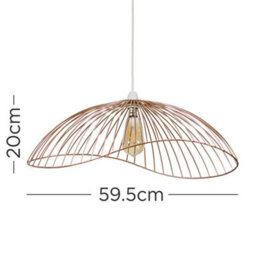 Valuelights Covelas Wavy Wire Design Easy Fit Ceiling Light Shade In Copper Metal Finish (D)59Cm - thumbnail 7