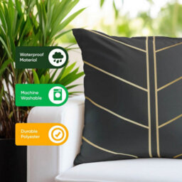Gardenwize Pack Of 2 Outdoor Gold Palm Scatter Cushions - thumbnail 5