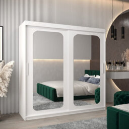 Arte Uppsala T3 Sliding Door Wardrobe 200Cm In Black - Modern Mirrored Wardrobe With Striking Presence