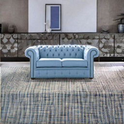 Chesterfield 2 Seater Shelly Haze Leather Sofa Settee Bespoke In Classic Style - thumbnail 3