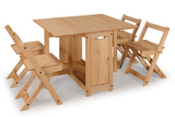 Mews Corona Butterfly Dining Set Santos 4 Seat Folding Drop Leaf Table Solid Mexican Pine - thumbnail 2