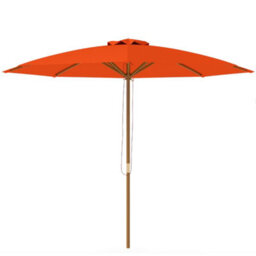 Outsunny Wooden Garden Parasol With Rope Pulley Mechanism And 8 Ribs Orange - thumbnail 2