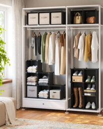 Songmics 16-Cube Storage Unit, Shoe Rack, Diy Shelving System, Stackable Cubes, Pp Plastic Shelf, Wardrobe, Closet Divider, For Bedroom - thumbnail 2